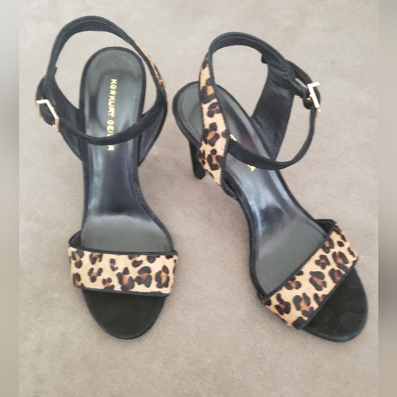 Kurt Geiger Shoes - Luxury Designer Kurt Geiger Leopard Print Calf Hair Square Stiletto Sandal EU 38